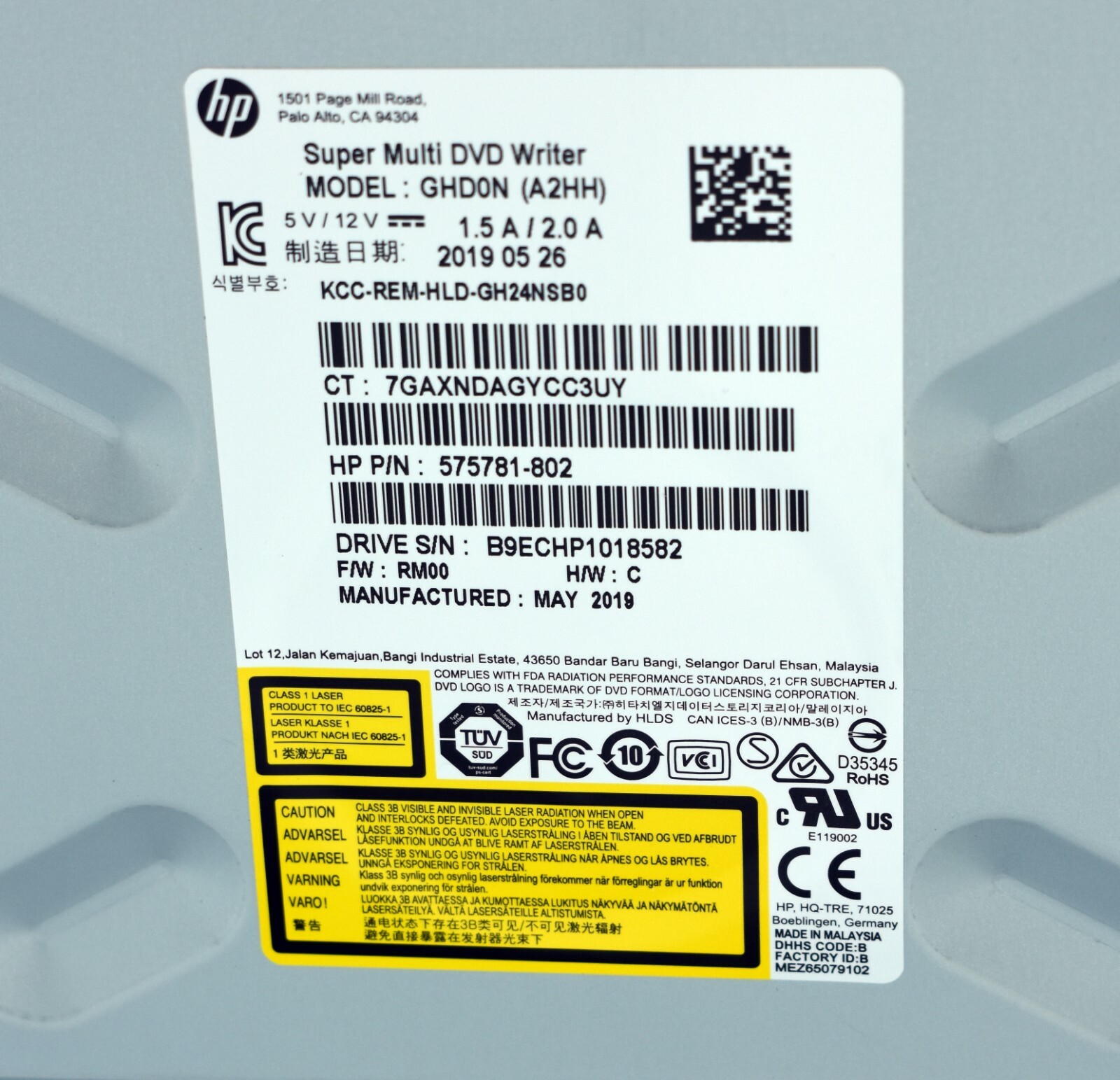 New OEM HP Super multi-speed DVDRW Optical Drive 5.25" Internal SATA Black