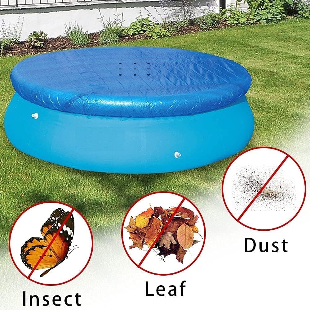 6FT Round Pool Cover: Solar Dust Protector with Drawstring Design for Elegance