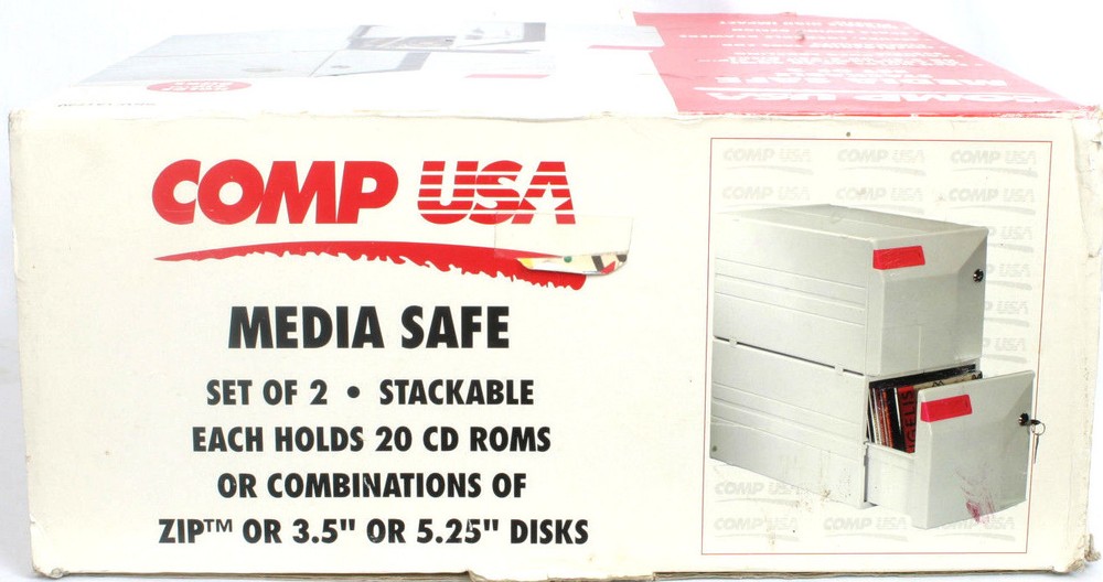 CompUSA CD/DVD/3.5"/5.25" Media 2 Locking Stackable Drawers