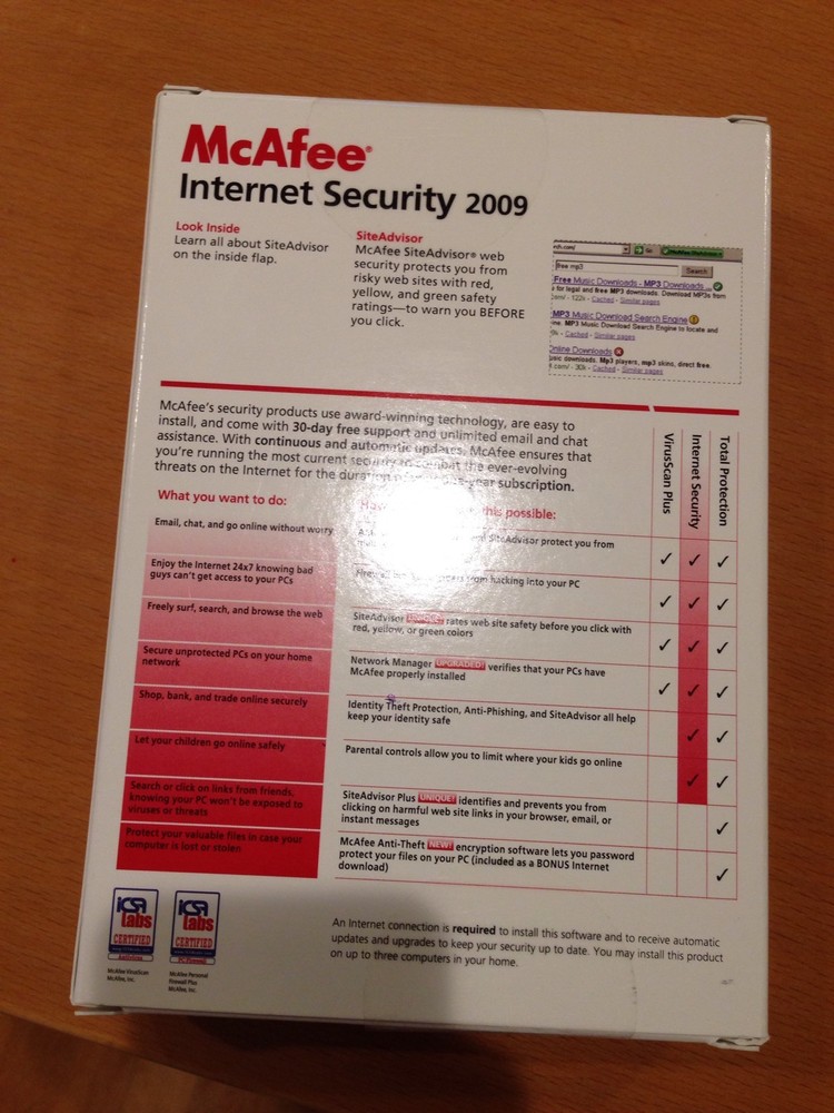 McAfee Internet Security 2009 Protects Up To 3 PCs new