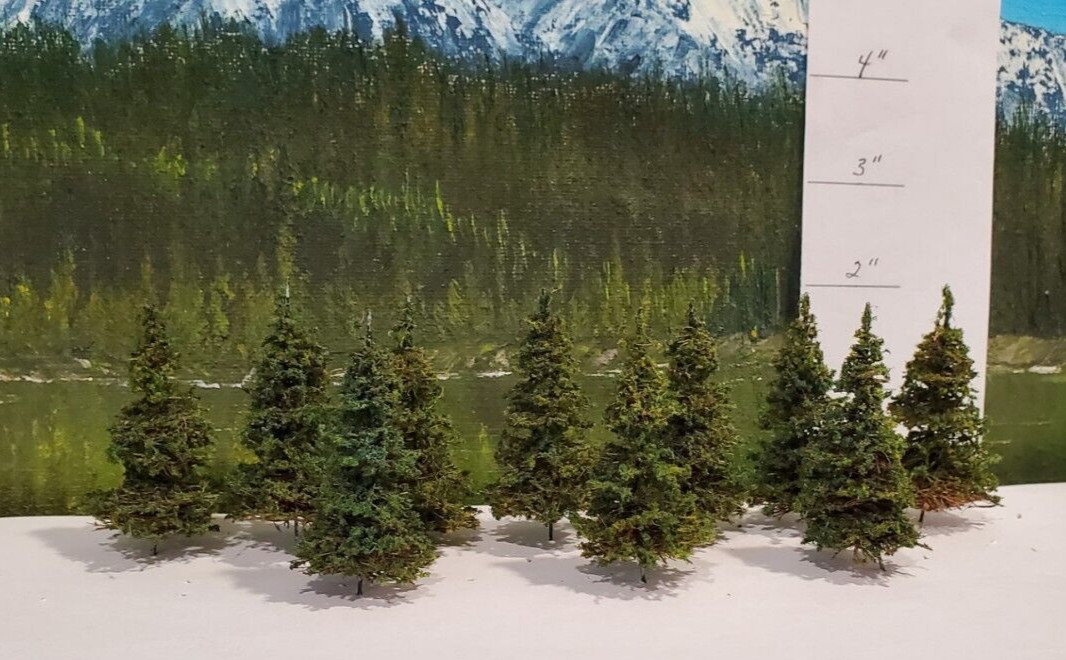 MOOSE CREEK TREES - Fir / Pine Trees (2" x 10 Trees) Model Trees - HO N Z Scale