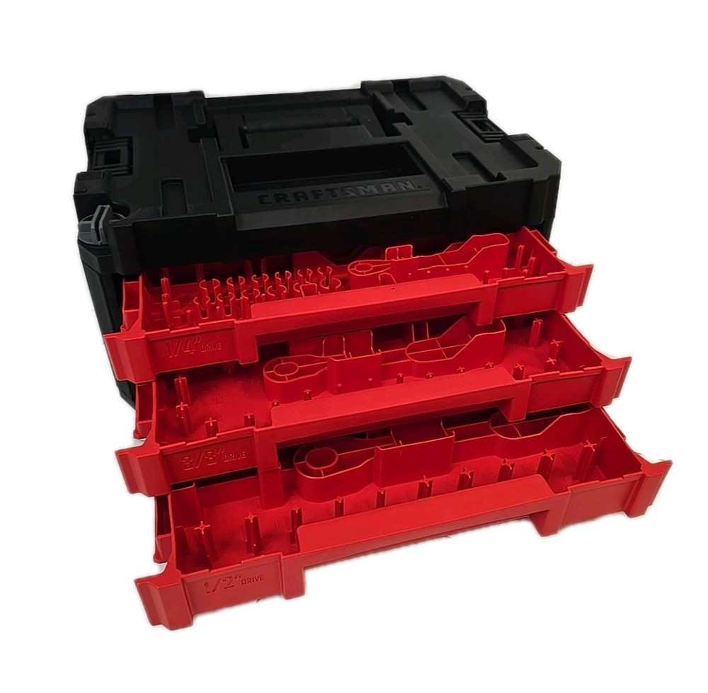 Empty Craftsman 3 Drawer Tool Case Versastack 242 PC *NO TOOLS, CASE ONLY*