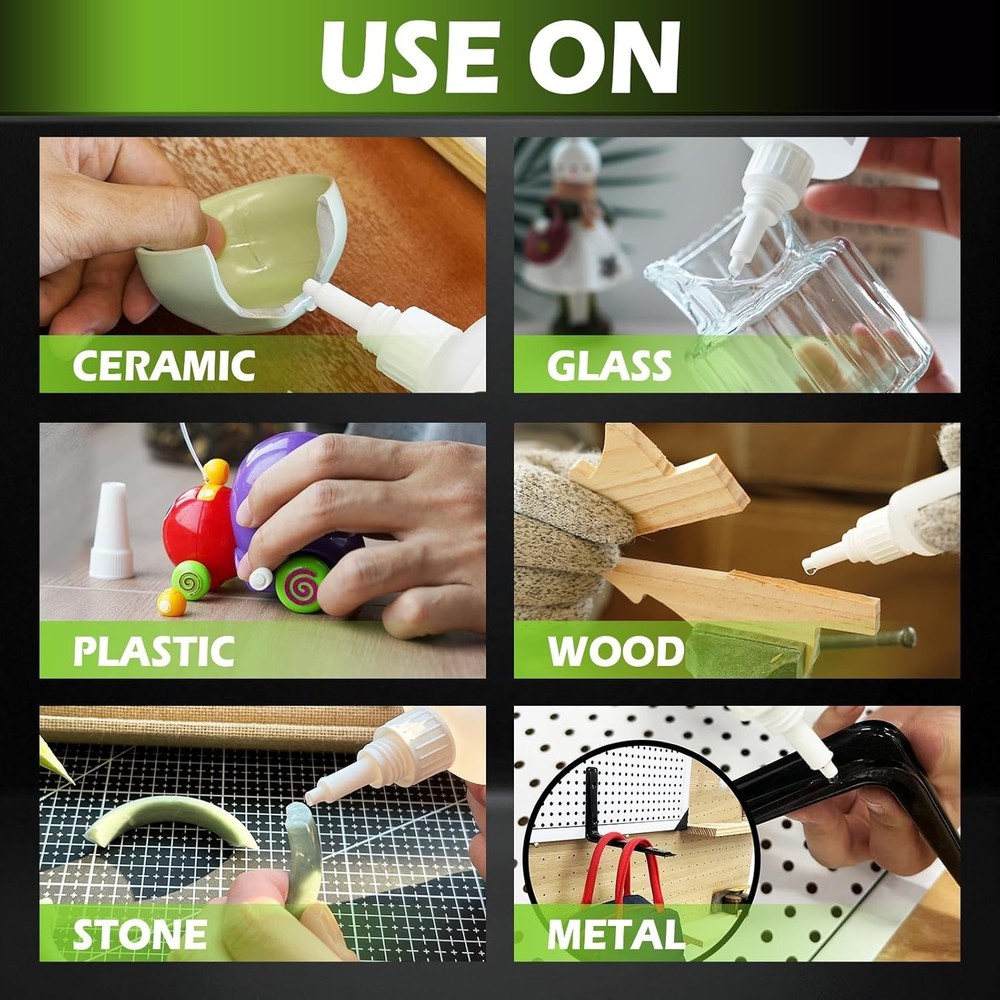 Precision Medium Super Glue - Waterproof CA Glue with Microtip for Crafts & R...