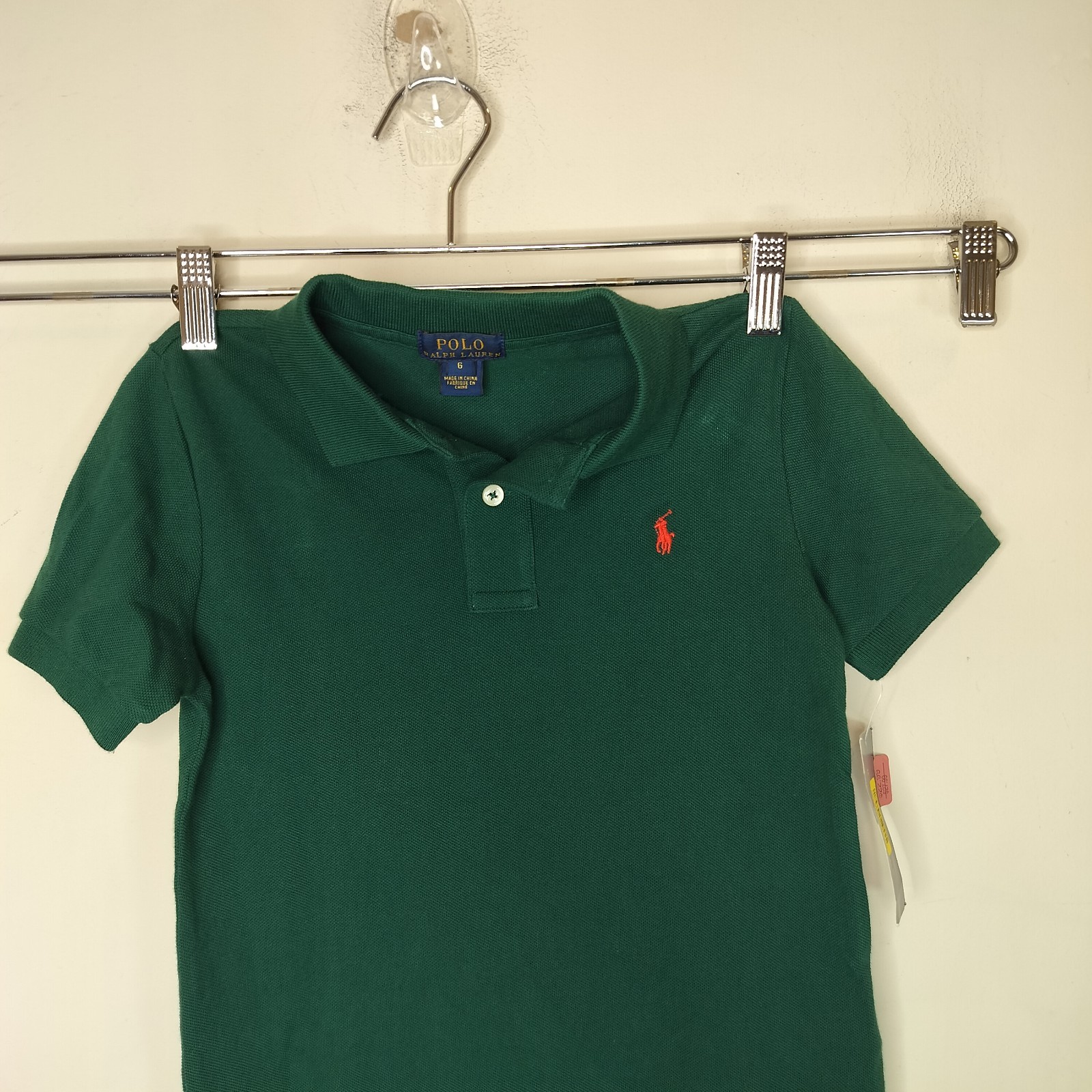 Polo Ralph Lauren Boys Polo Shirt Size 6 Short Sleeve Green Cotton NEW