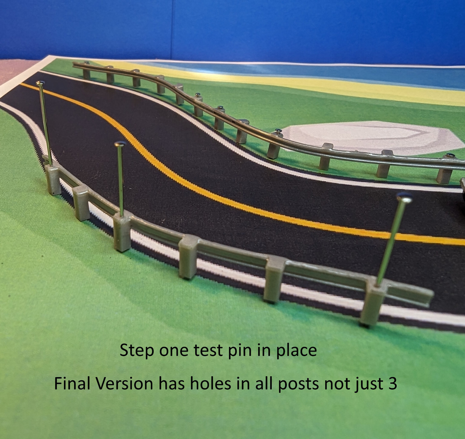 O Scale Road Guardrail 35 inches, Easy to Install (New Longer design)