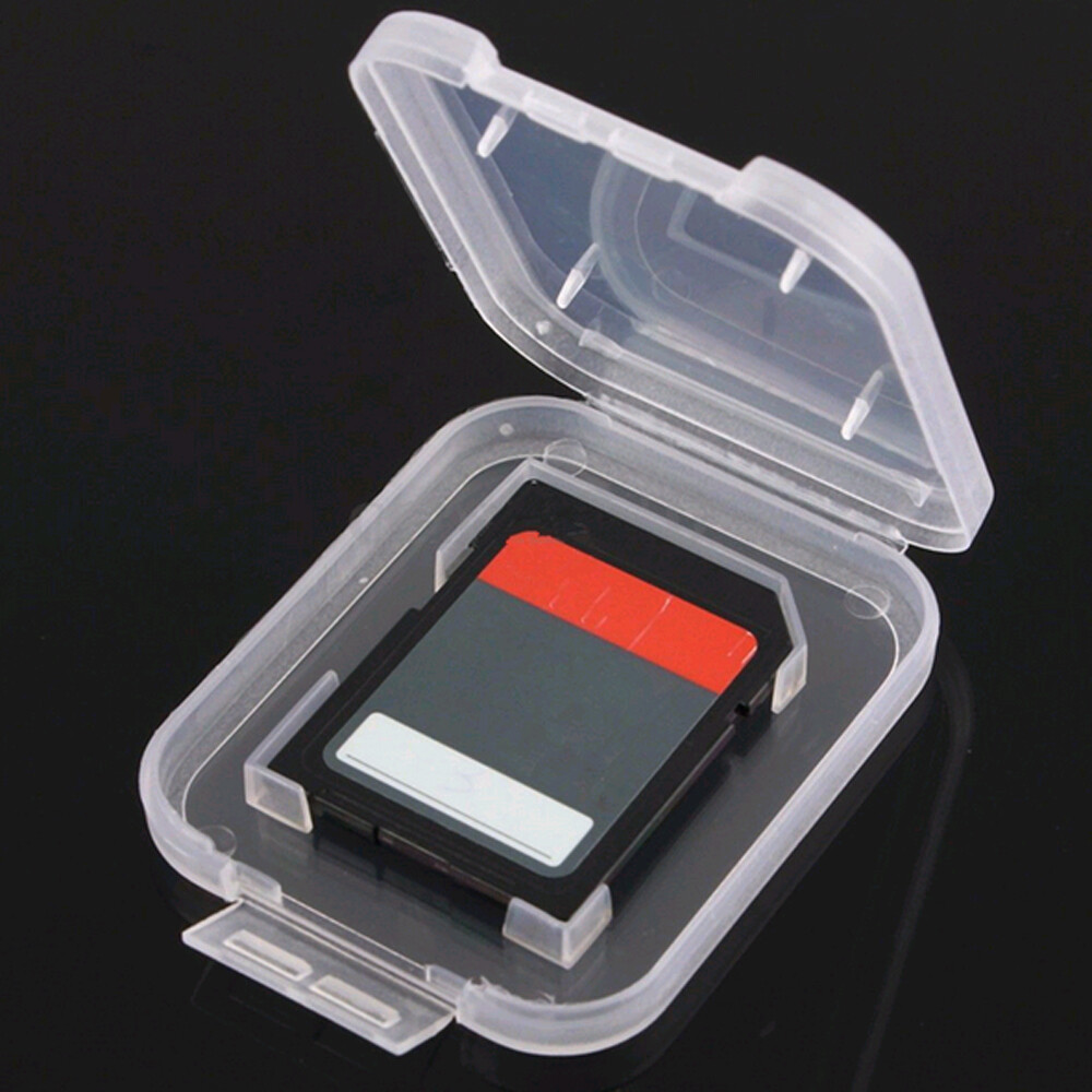 10pcs Transparent Standard SD SDHC Memory Card Case Holder Storage Boxes Plastic