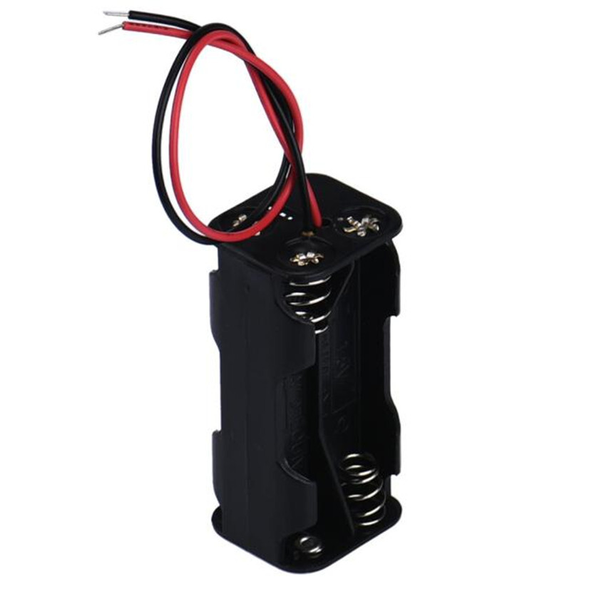 2x 4-AAA Battery Spring Clip Holder Case Plastic Box Tow Layers Stacked 6V DC