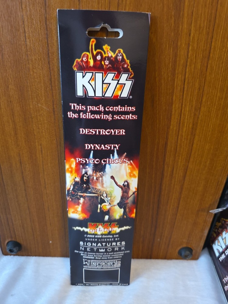 KISS OFFICIAL INCENSE 1 BAND PACKAGE UNUSED 2002