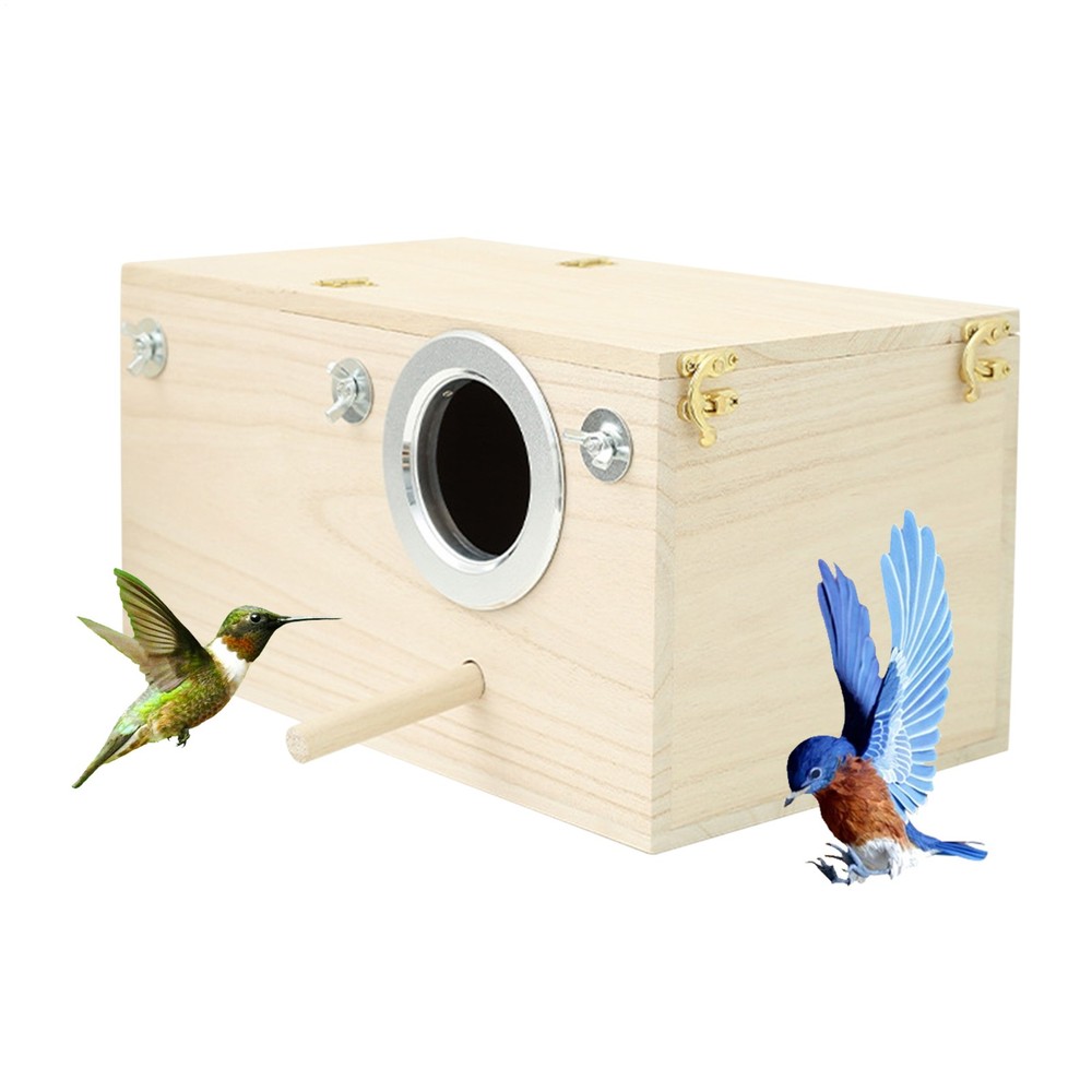 Parakeet Nest Box Wood Parrot Nesting Breeding House Nesting Boxes for practical