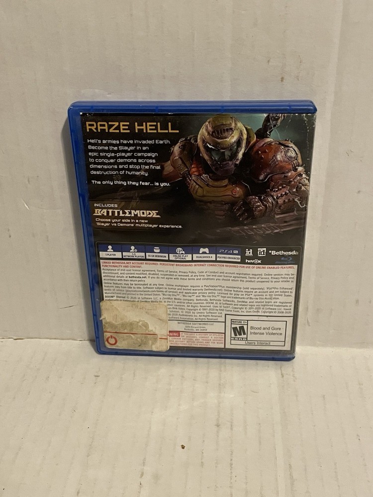 Doom Eternal PS4 Video Game Case (Case Only)
