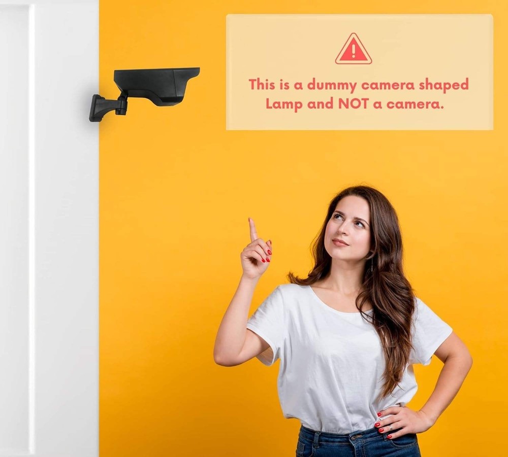 Outdoor Home Security Alarm LED Flash Light Solar PIR Motion Sensor Camera Shape