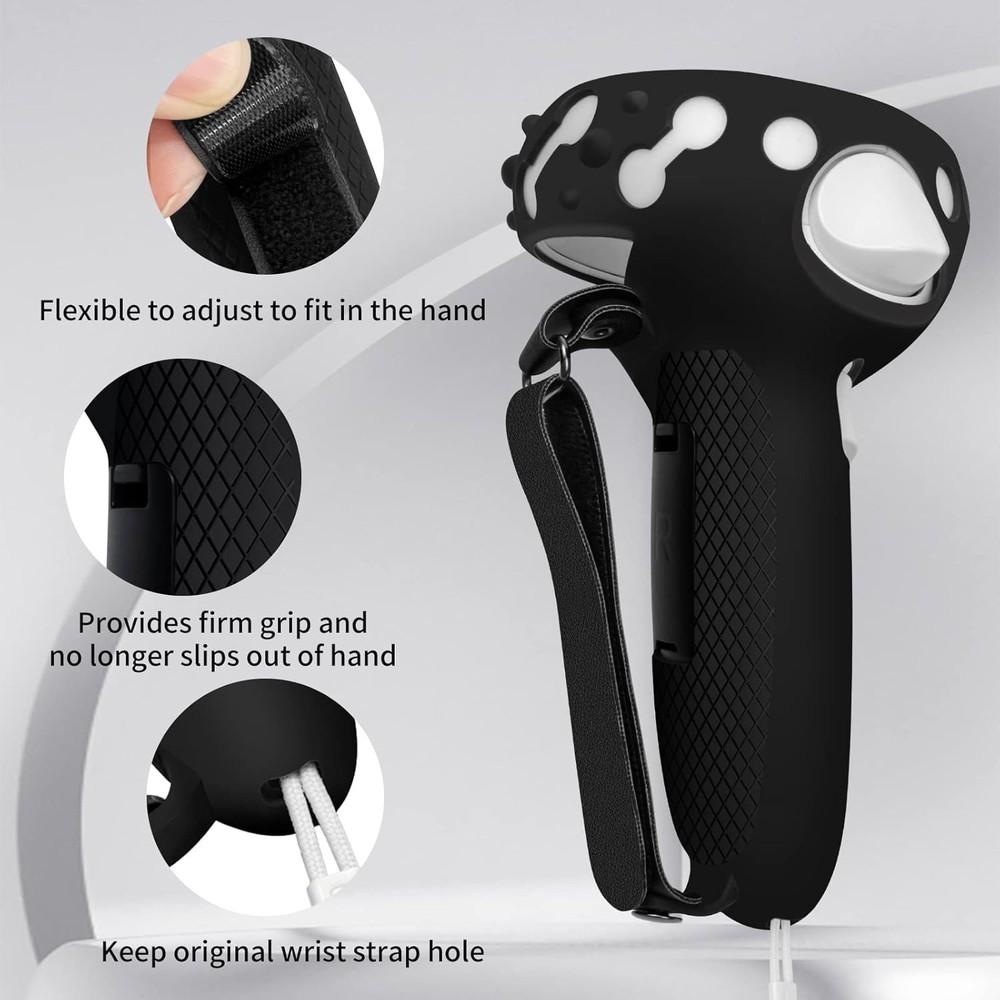 Controller Grips for Oculus Quest 2, Extended Silicone VR Grips Cover Protector