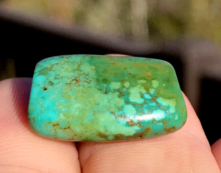 ANTIQUE RARE VERY OLD TIBETAN TURQUOISE BEAD - BEAUTIFUL WORN PATINA!