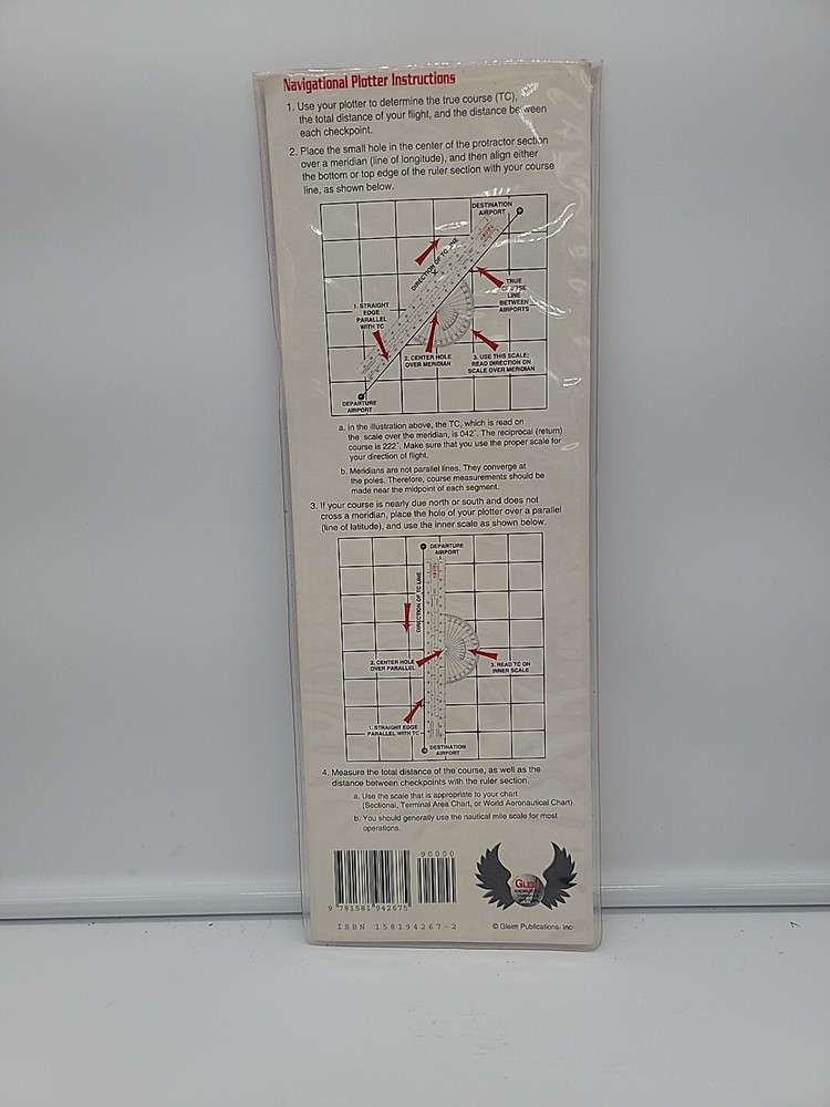 Gleim Navigational Plotter | Sectional & TAC Scale | Statute & Nautical Scales
