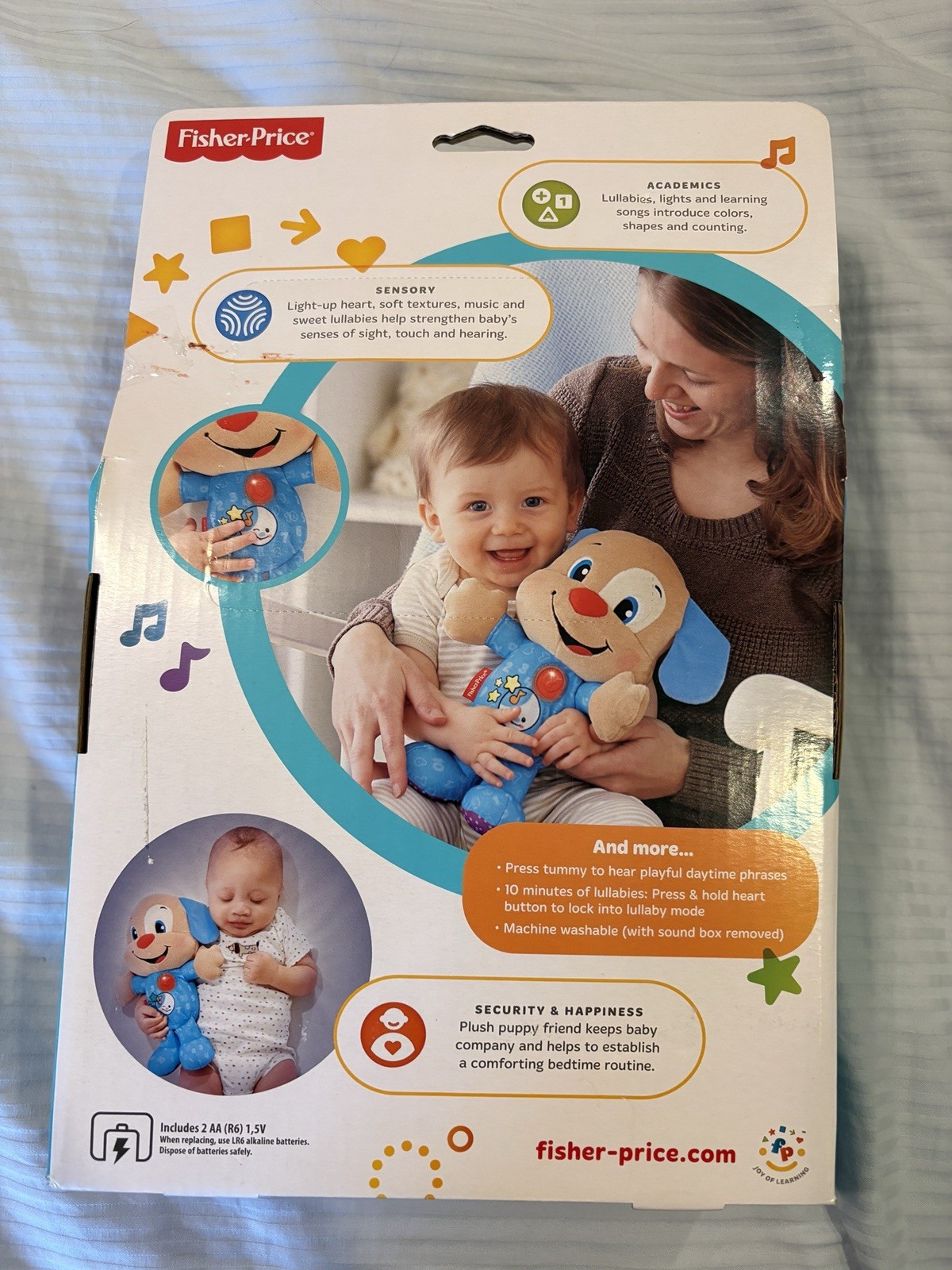 Fisher Price Laugh & Learn Nighttime Puppy Music Lullabies BFK64 Plush 2013 Blue