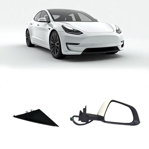 Tesla Model 3 Passenger Side View Mirror Assembly Compatible White With Right