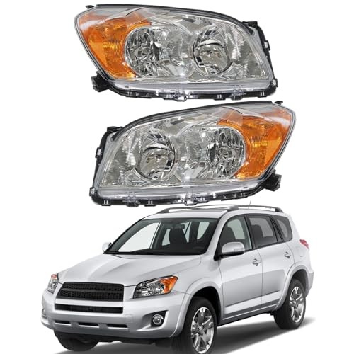 Driver and Passenger Side Halogen Headlights Assembly Repalcement for RAV 4