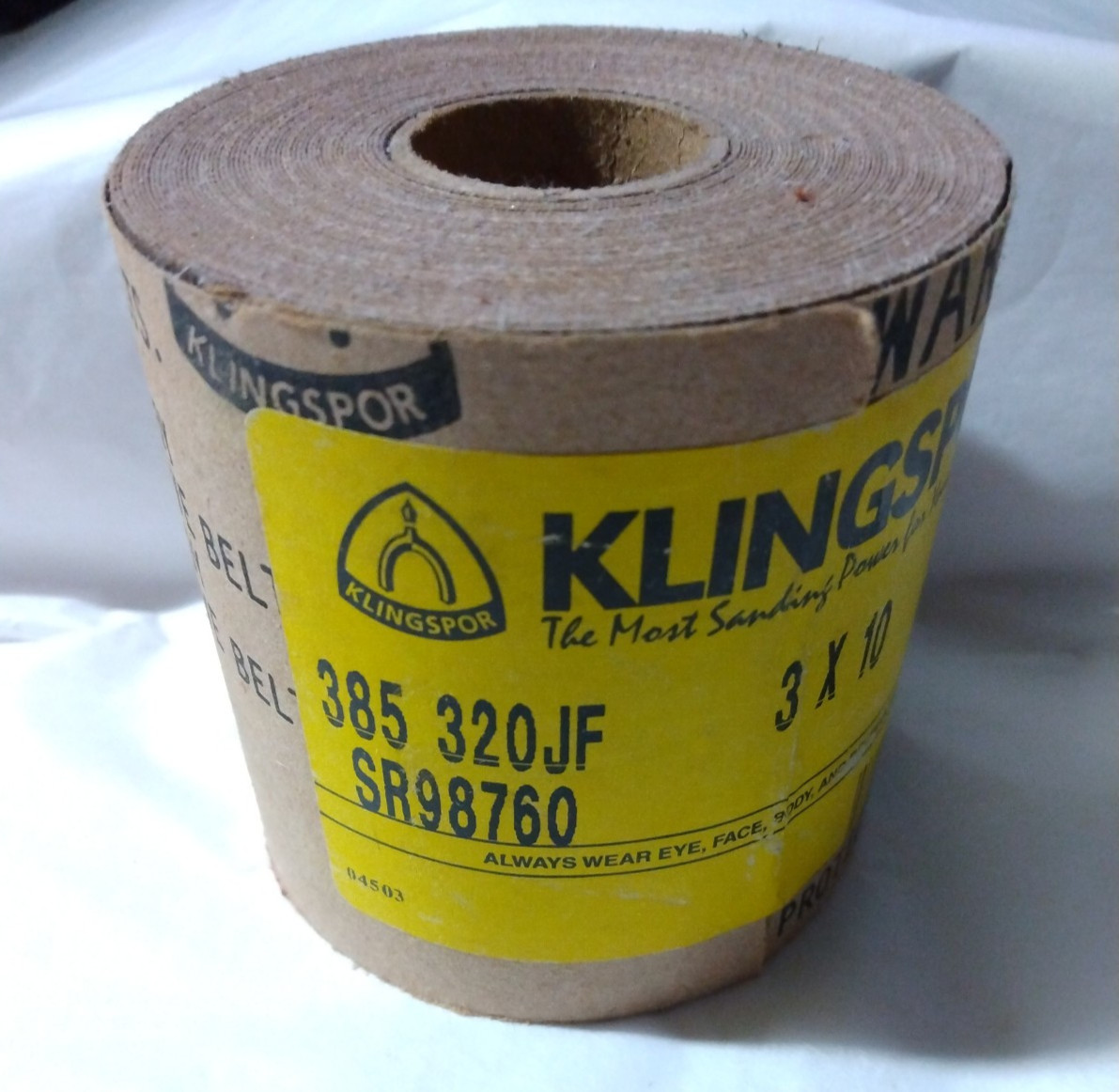 Klingspor Abrasives Shop Roll, 3"x 10Yds, 320 Grit, J-Flex Cloth Backed Al-Oxide