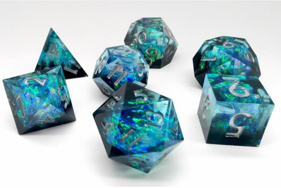 Dark Cosmos Sharp Edged 7 Dice Set Poly RPG DnD Dungeons Dragons AD&D d20