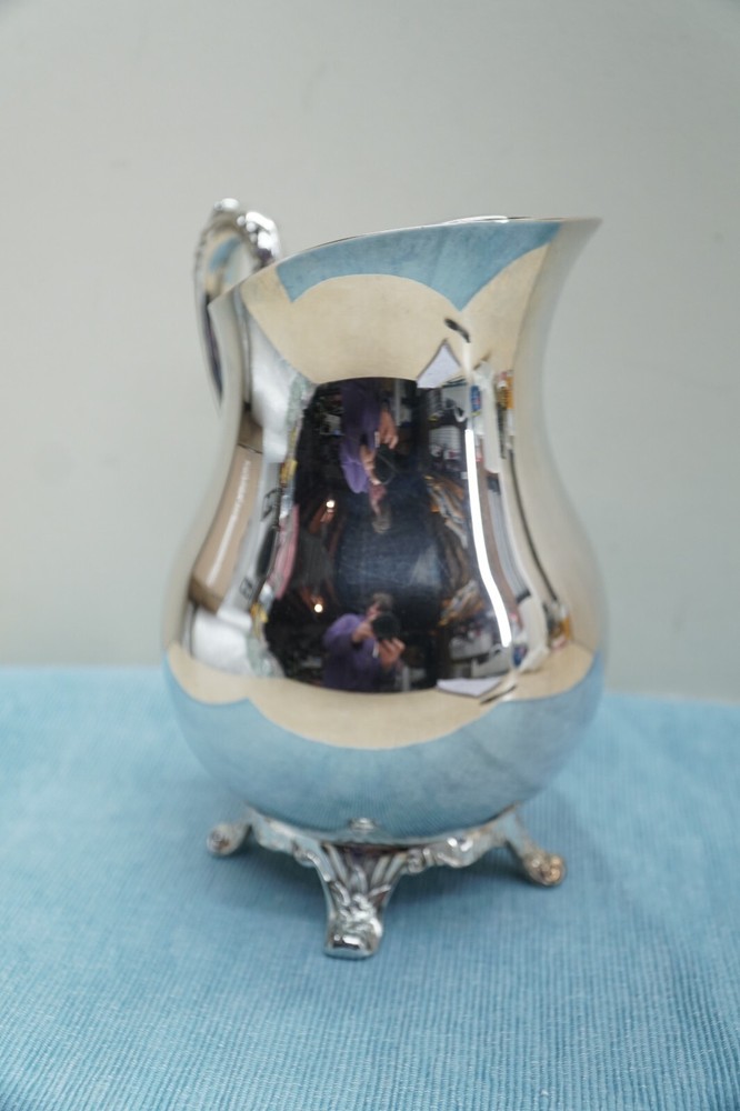 F. B. Rogers Silver Company Footed Water Pitcher / Ice Guard Lip