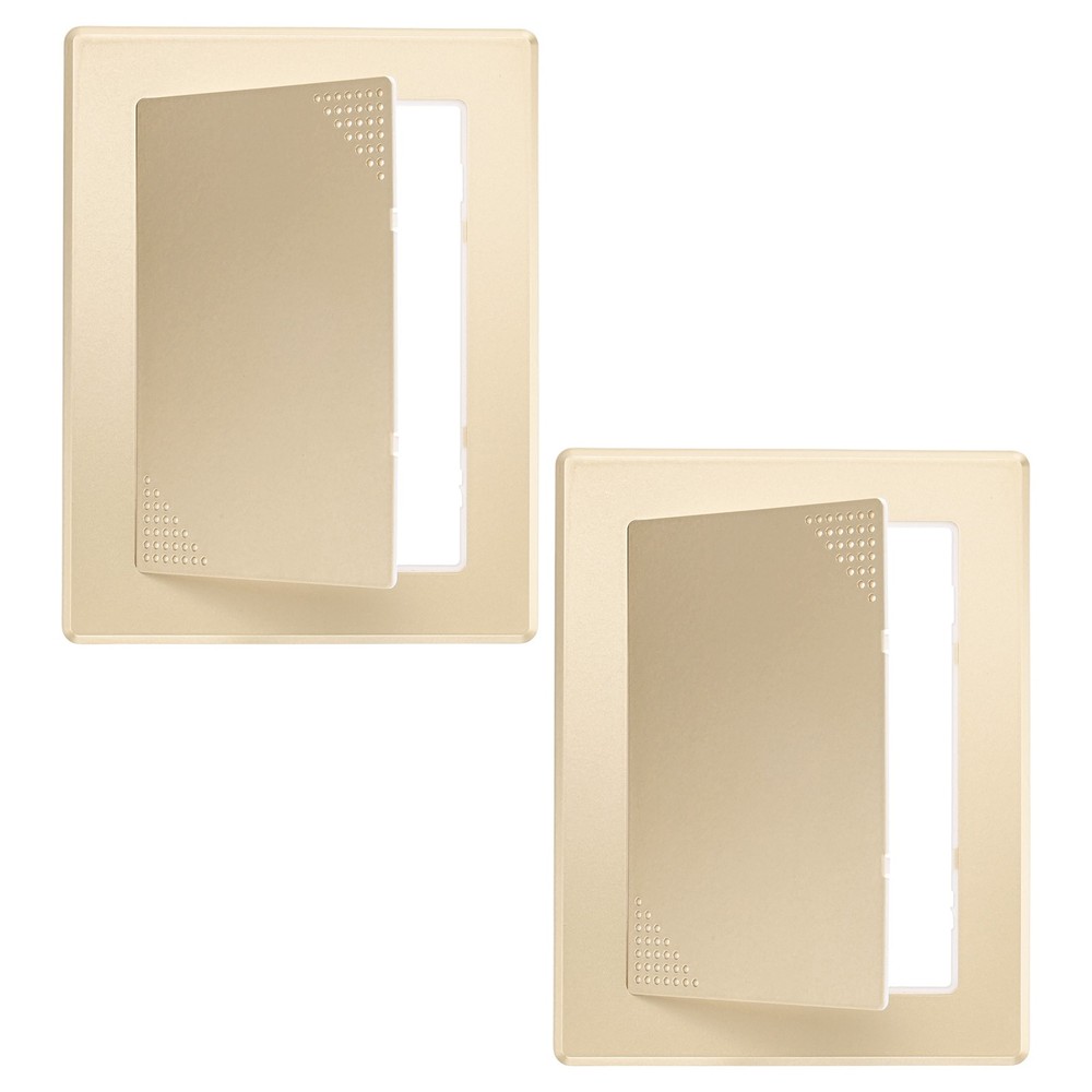 2-Pack Access Panel for Drywall, 7x5" Plastic [Gold Tone, Vented Rectangle]
