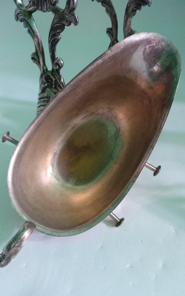 English Silver Co Gravy Boat Stand Warmer American Victorian style USA marked