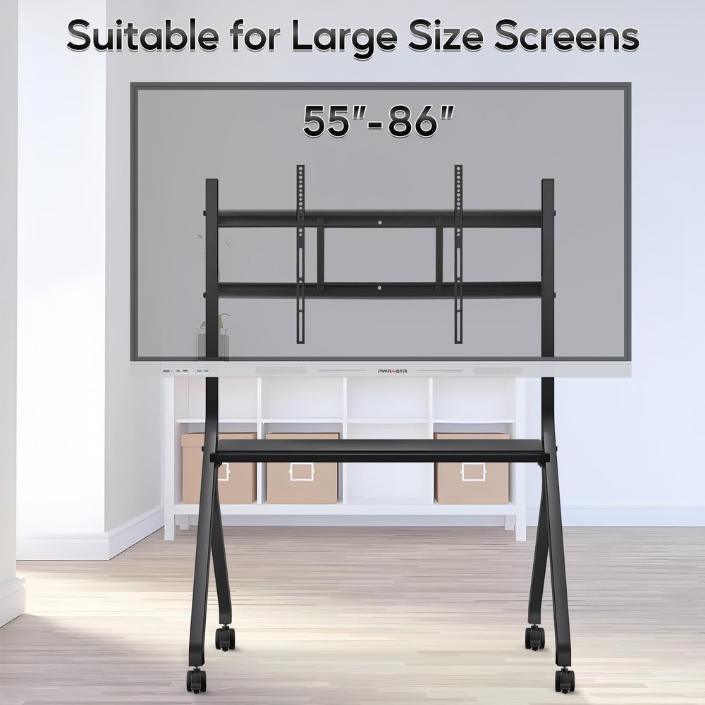 Interactive Whiteboard Portable Stand for 55"-86" Smart Board, Four Lockable ...