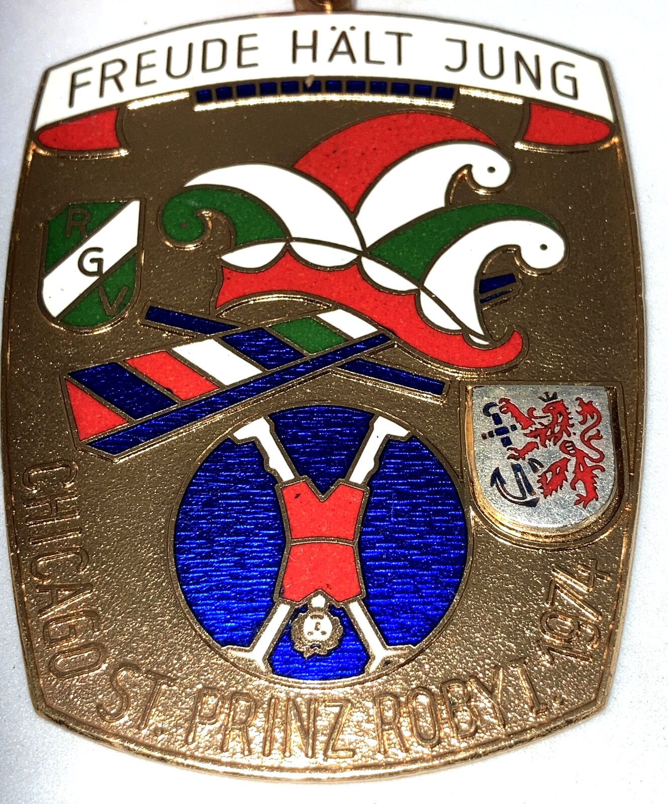 4 vintage Rhein Verein RV Chicago Karneval 1970 -1974 metal order medal