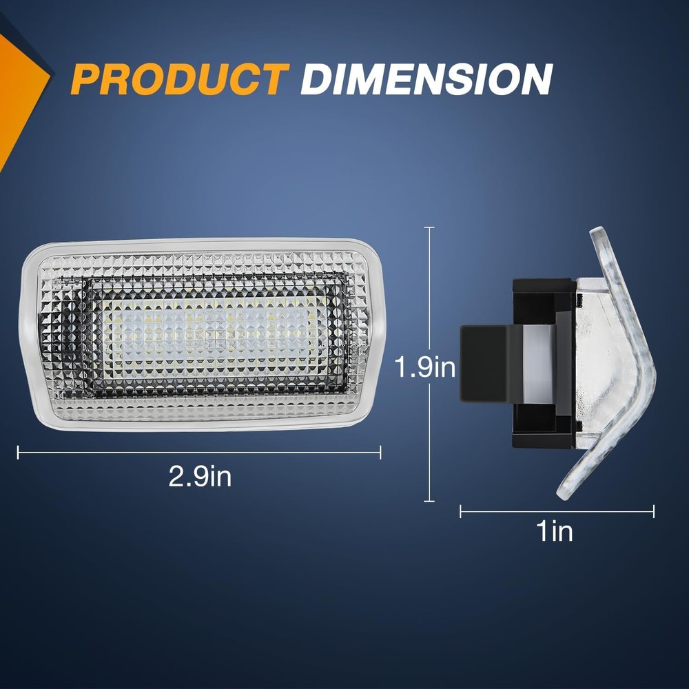 LED Interior Door Panel Light Courtesy Warning Lights Aqua Beam Plug and Play 2