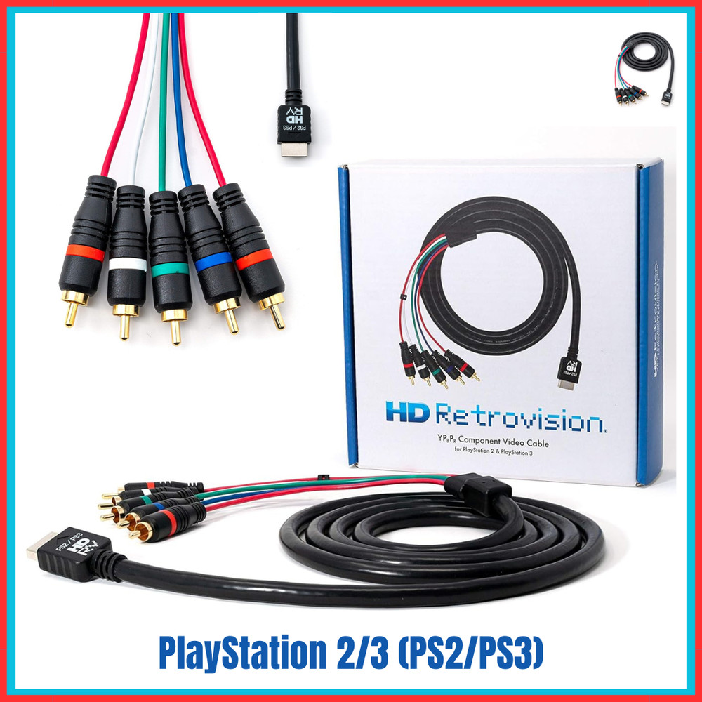 hd retrovision playstation 2/3 (ps2/ps3) premium ypbpr component video cable
