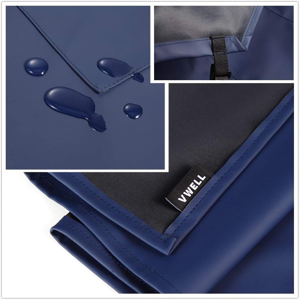 Waterproof Rubber Vinyl Apron W/ 2 Pockets - Lab for 35, Blue