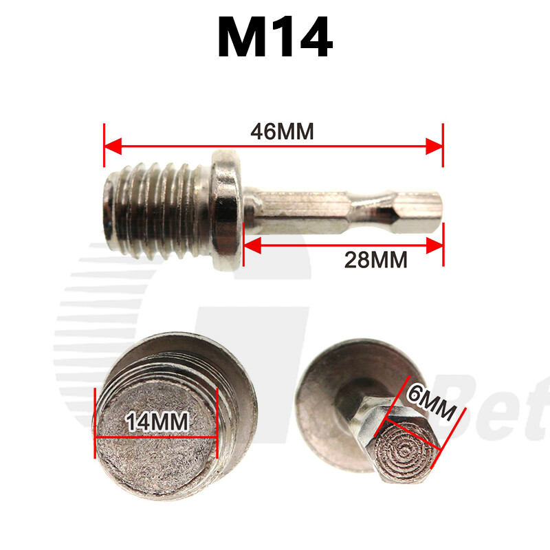 Electric Drill Adapter Mandrel Attachment for Angle Grinder Backing Pad M14 M10