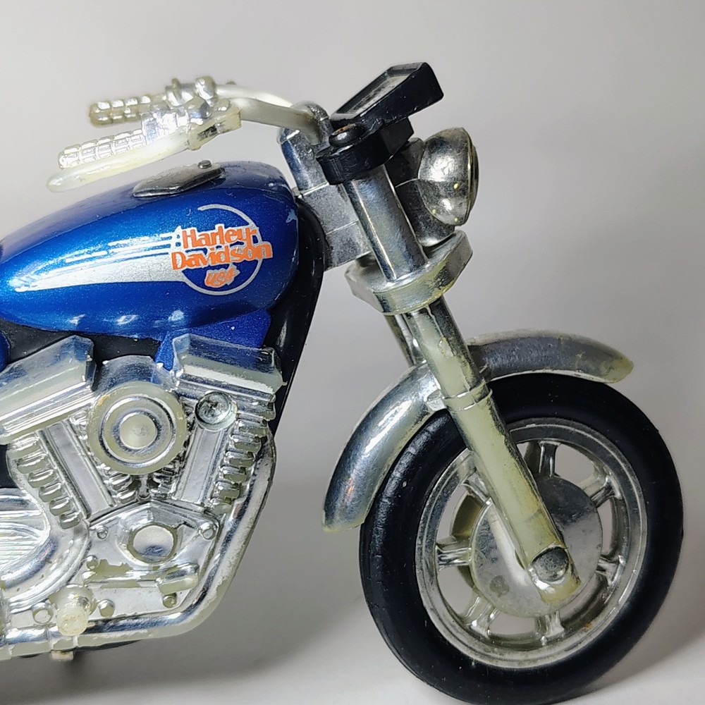 1981 Harley-Davidson Toy Motorcycle Vintage Matchbox Pull String Works
