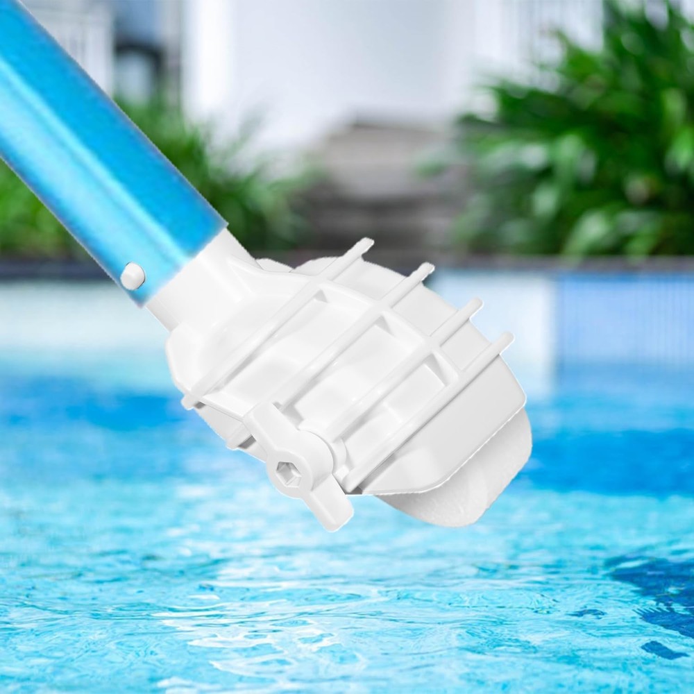 SWIMMING POOL CHLORINATION TABLET HOLDER & SCRUBBER FOR POOL POLE