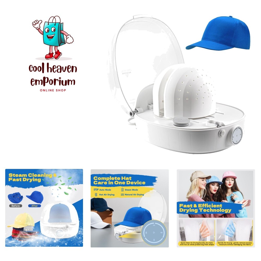 Effortless Hat Cleaning & Drying Machine with Adjustable Fit Technology