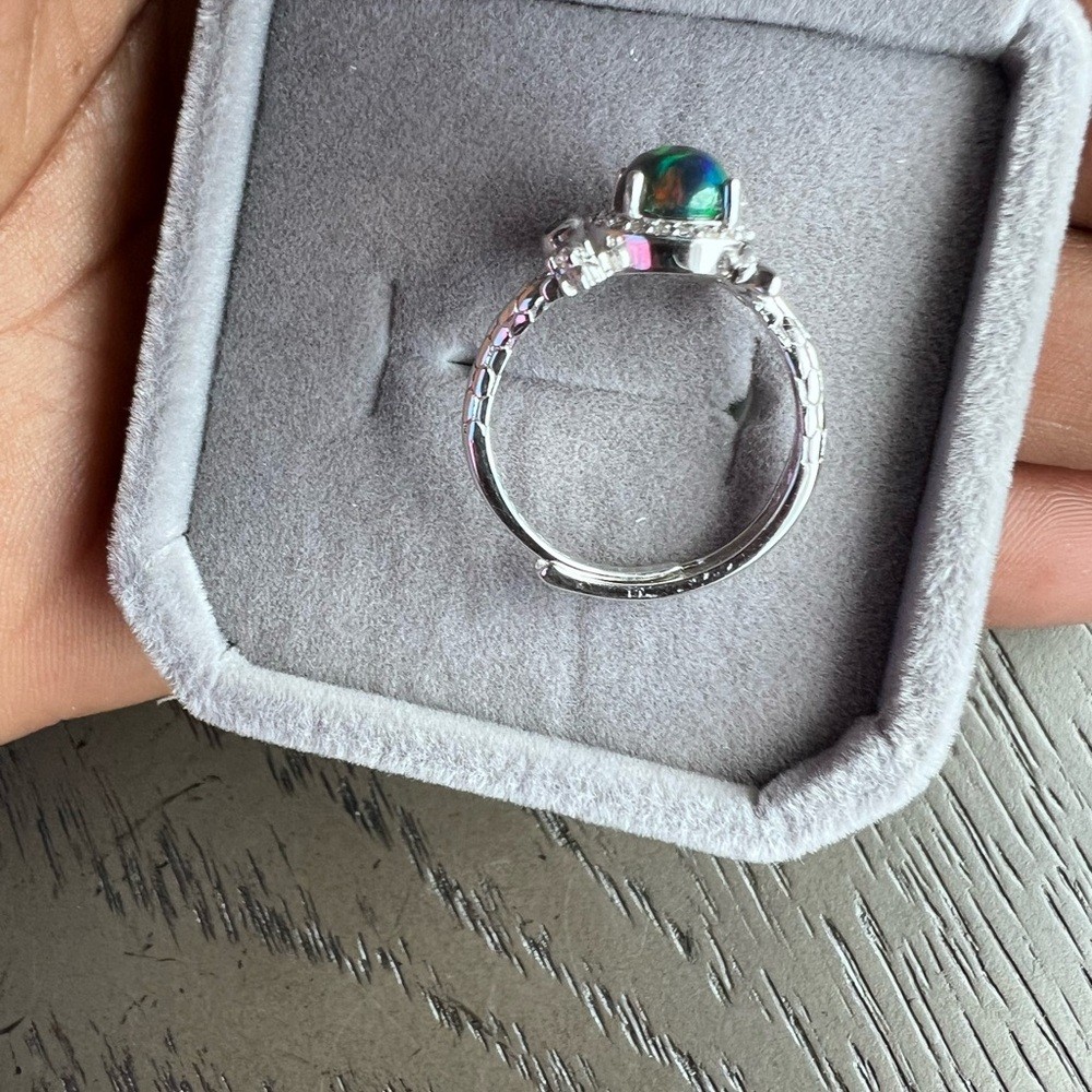 S925 opal ring ( adjustable)