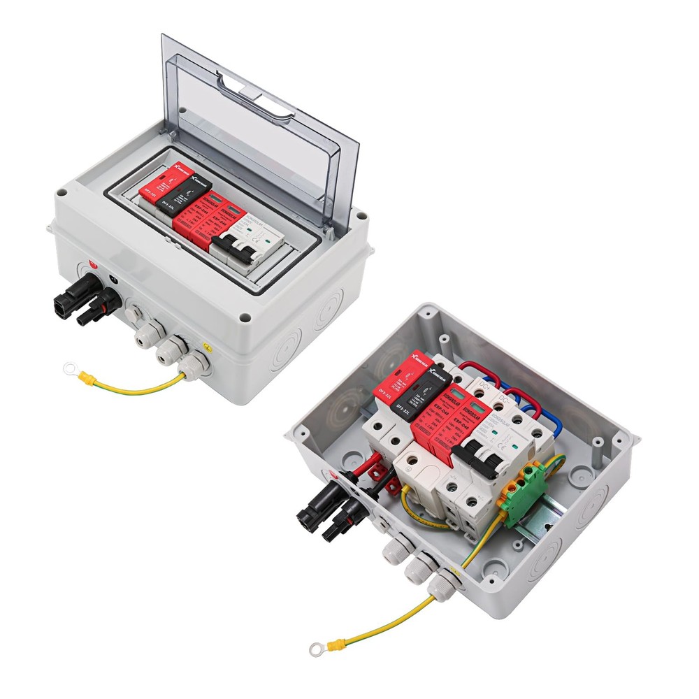 600V Solar DC PV Combiner Box for Solar Panel,1 String with Lightning Arreste...