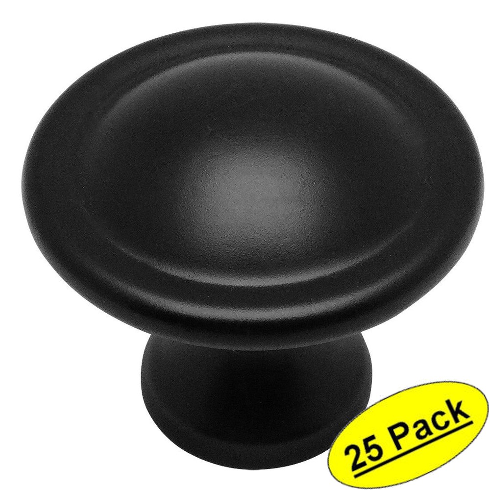 *25 Pack* Cosmas Cabinet Hardware Flat / Matte Black Knobs #4539FB