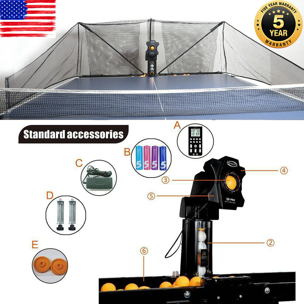 Super Automatic Table Tennis Robot Ping Pong Training Practicing Machine w/ Net
