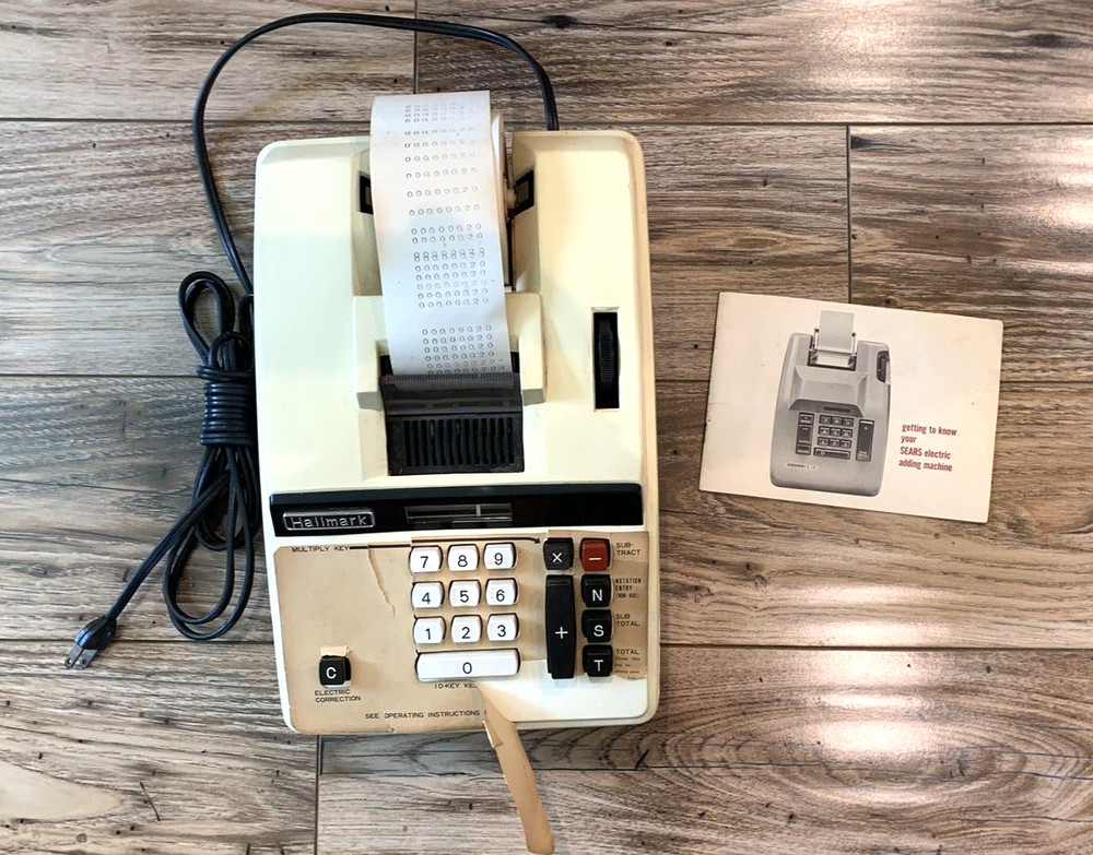 Sears Hallmark | 10 Key Electric Adding Machine | Model AM-890 | Works | Used