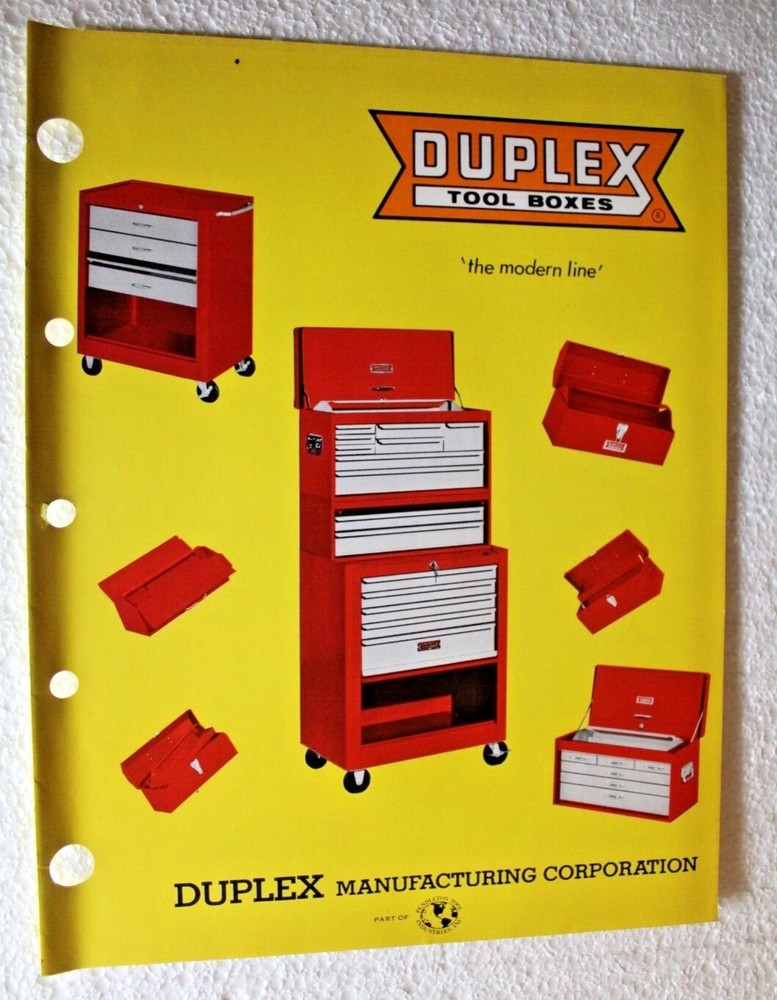 VINTAGE 1969 DUPLEX TOOL BOXES 8 page BROCHURE / CATALOG