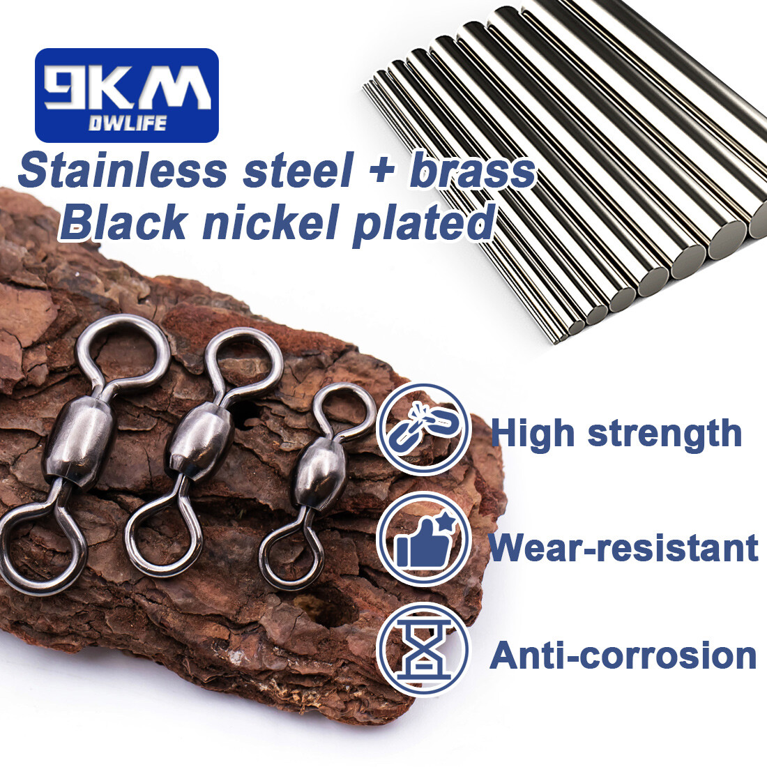 Heavy Crane Swivels 50~200Pcs Swivels Fishing Tackle Fishing Line Hook Connector