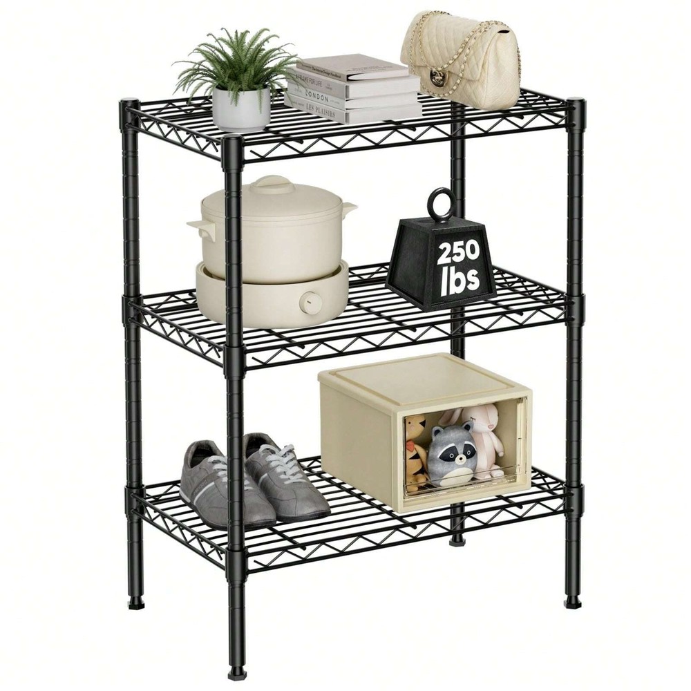 3 Sizes Storage Shelving Unit, Adjustable Metal Wire Racks Heavy