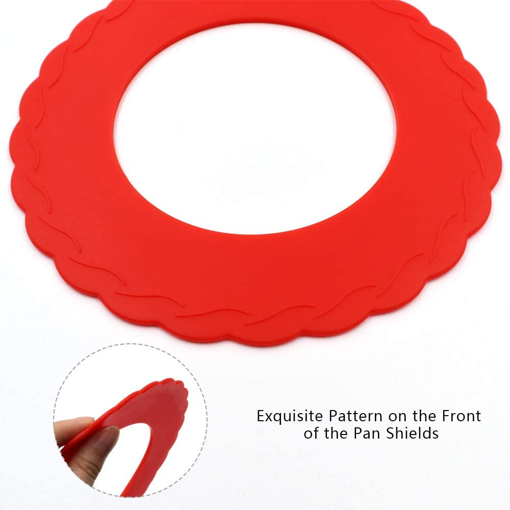 4 Pcs Mini Pie Crust Shields, Silicone Pie Pan Shield for Baking, Mini Pie Crust