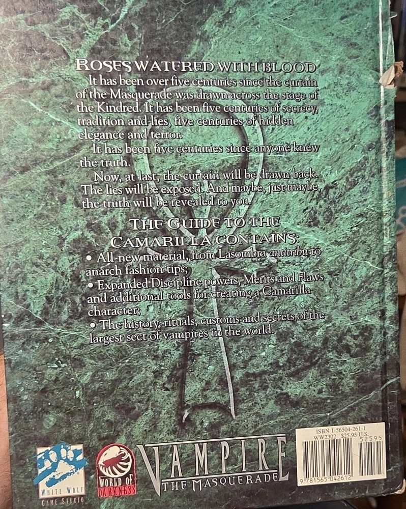 White Wolf Guide to the Camarilla Sourcebook Vampire Masquerade 1999 WW2302