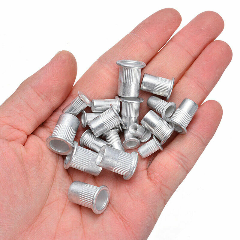 100Pcs Aluminum Threaded Rivet Nut Inserts Rivnut Nutsert M4/M5/M6/M8 Set