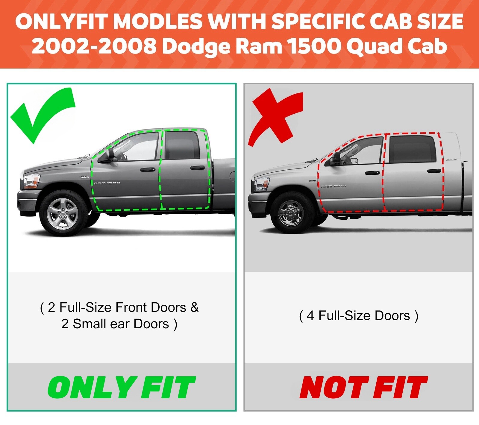 FOR 2002-2008 Dodge Ram 1500 Quad Cab Side Step Curved Running Board Nerf Bar