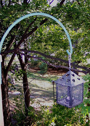 Shepherd's Hook hanger for EZ Anchor pole support system easy garden install