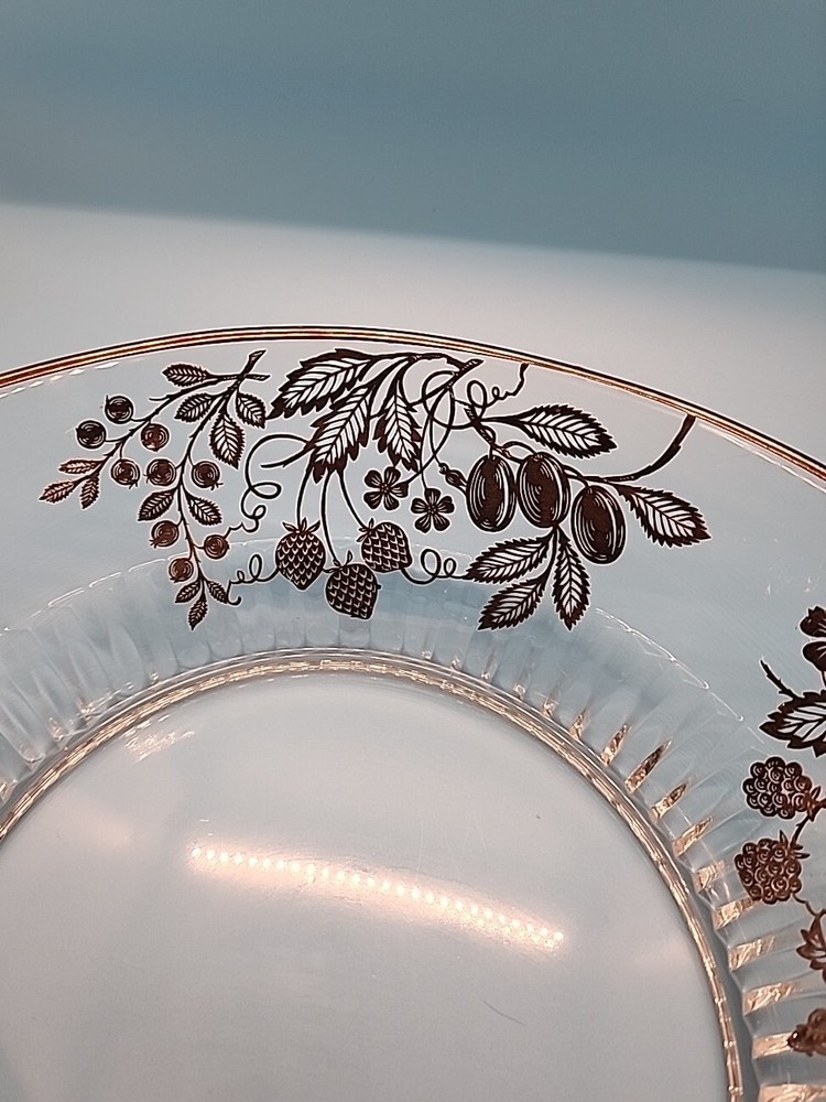 Vintage Sterling SILVER Overlay Fruit Pattern Bowl Ridged Bottom