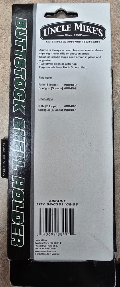 Uncle Mikes Buttstock Shell Holder